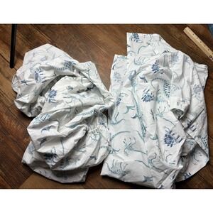 Pottery Barn Kids Toddler  Dino Bones Sheet Set Flat Fitted Case 100% Org Cotton